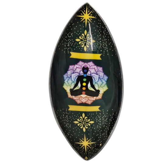 Lotus Buddha Chakra Enamel Incense Bowl | Meditation Ash Catcher - Crystal Nest