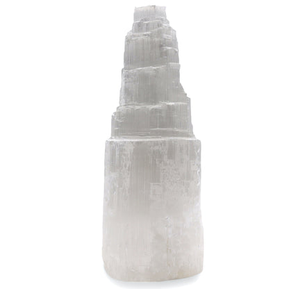 Natural Selenite Tower Lamp | Healing Crystal Light | Large | 25cm