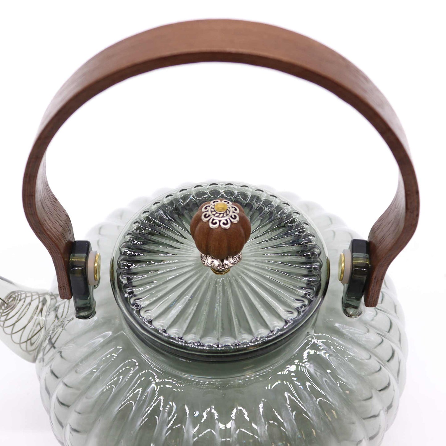 Charcoal Ribbed Glass Teapot with Infuser | 950ml