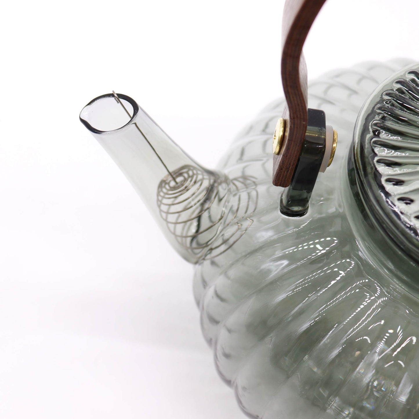 Charcoal Ribbed Glass Teapot with Infuser | 950ml