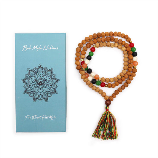 Rudraksha Mala Prayer Beads - Five Elements