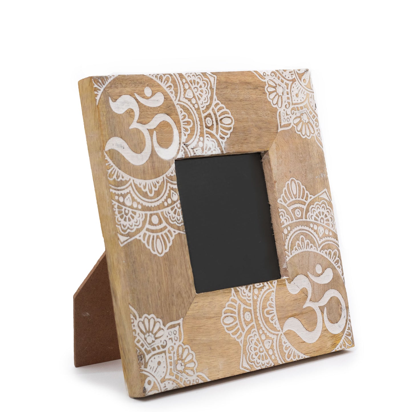 White Mandala Wooden Square Picture Frame