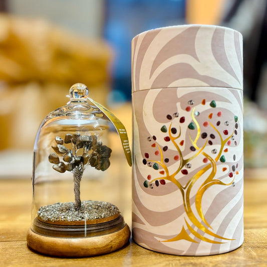 Pyrite Gemstone Tree in Glass Dome | Wealth & Protection - Crystal Nest