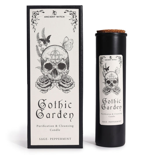 Gothic Garden Ritual Candle – Cleansing & Purification | Sage & Peppermint | Soy Wax - Crystal Nest