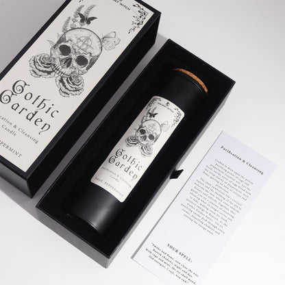 Gothic Garden Ritual Candle – Cleansing & Purification | Sage & Peppermint | Soy Wax