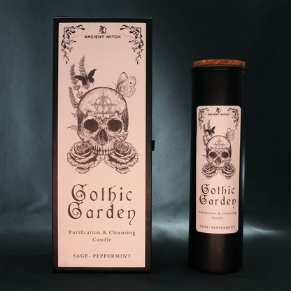 Gothic Garden Ritual Candle – Cleansing & Purification | Sage & Peppermint | Soy Wax