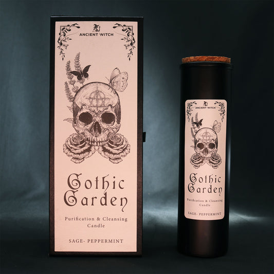 Gothic Garden Ritual Candle – Cleansing & Purification | Sage & Peppermint | Soy Wax