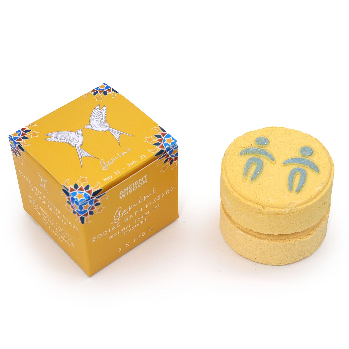 Gemini Zodiac Bath Fizzers | Crystal-Inspired Soak with Horoscope Surprise | Set of 2 - Crystal Nest