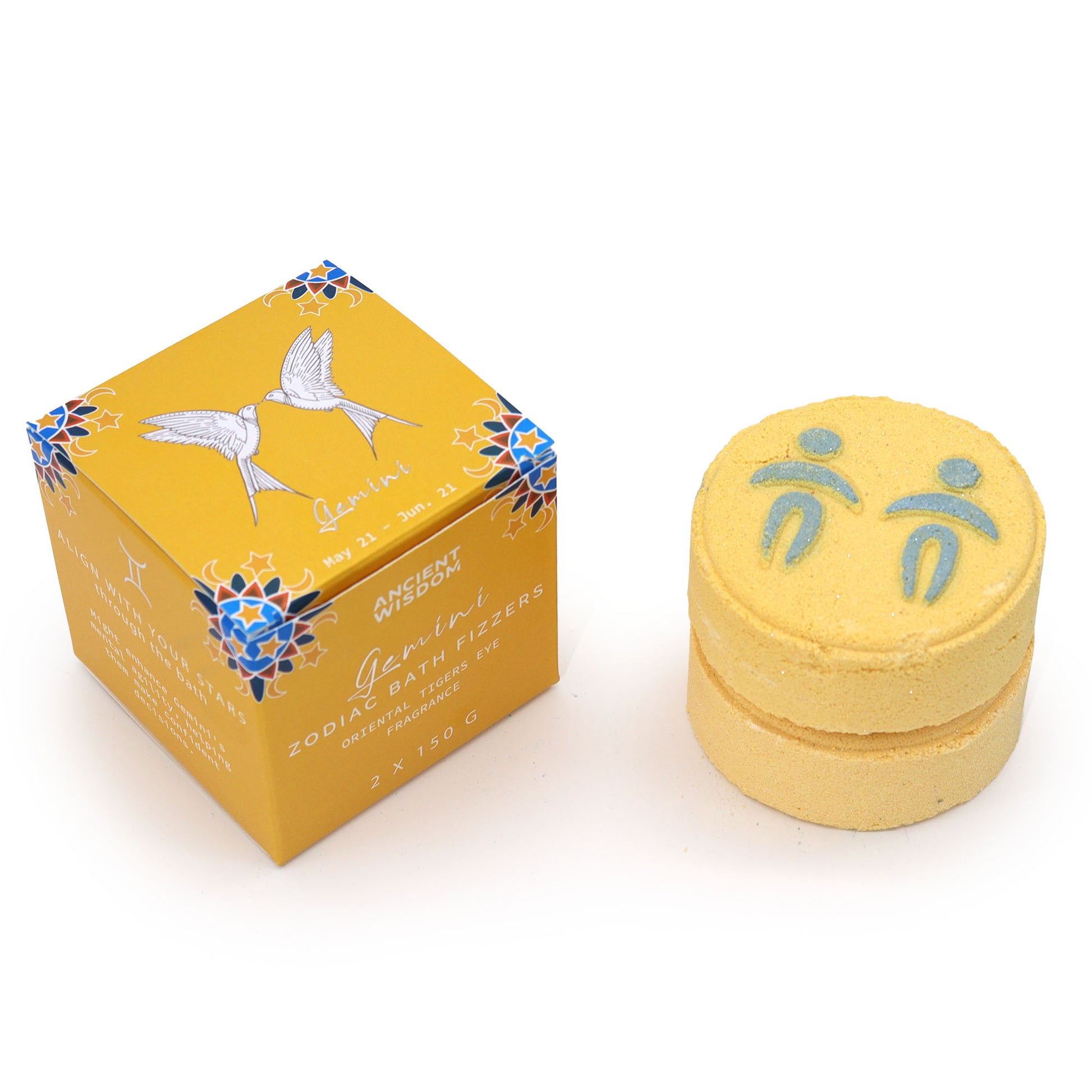 Gemini Zodiac Bath Fizzers | Crystal-Inspired Soak with Horoscope Surprise | Set of 2 - Crystal Nest