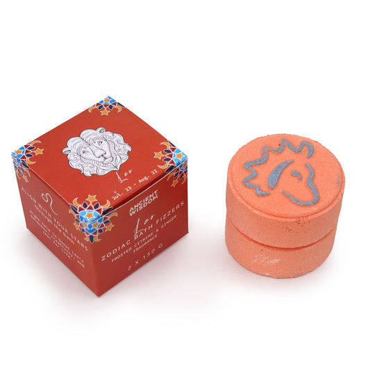 Leo Zodiac Bath Fizzers | Crystal-Inspired Soak with Horoscope Surprise | Set of 2 - Crystal Nest
