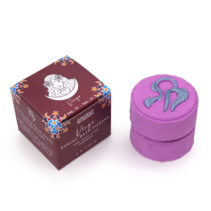 Virgo Zodiac Bath Fizzers | Crystal-Inspired Soak with Horoscope Surprise | Set of 2 - Crystal Nest