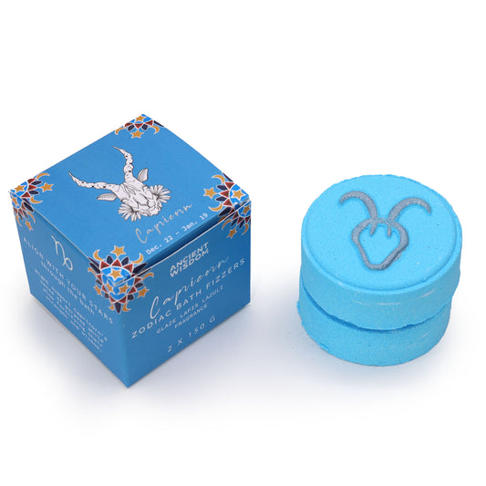 Capricorn Zodiac Bath Fizzers | Crystal-Inspired Soak with Horoscope Surprise | Set of 2 - Crystal Nest