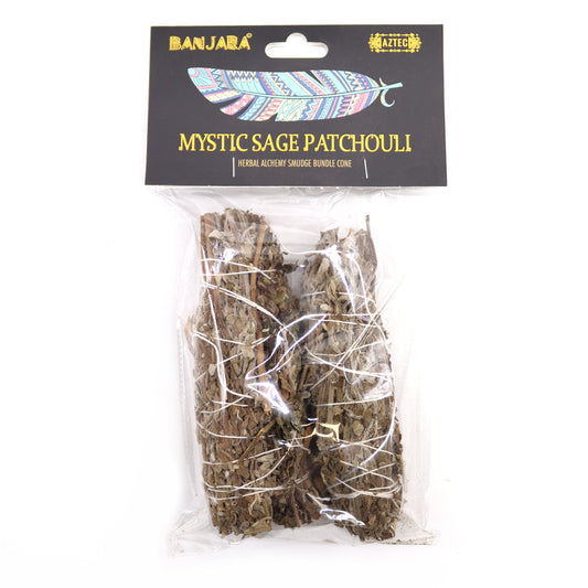 Indian Sage & Patchouli Banjara Smudge Stick Set | Grounding & Cleansing - Crystal Nest