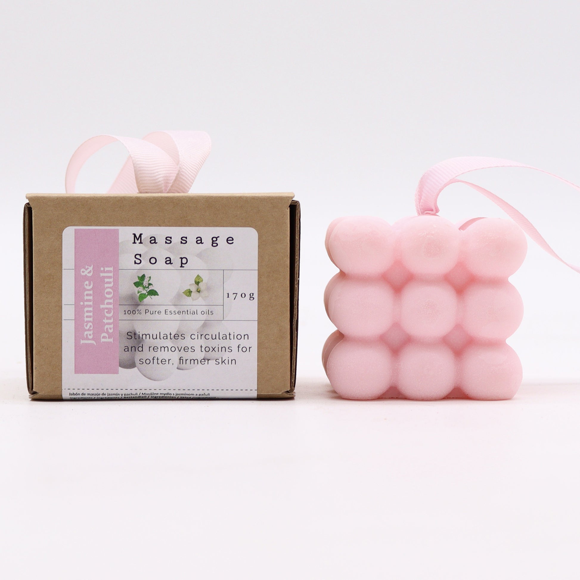 Firm & Glow Massage Soap Bar | Jasmine & Patchouli | 170g - Crystal Nest