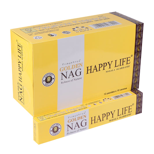 Happy Life Golden Nag Incense - Crystal Nest