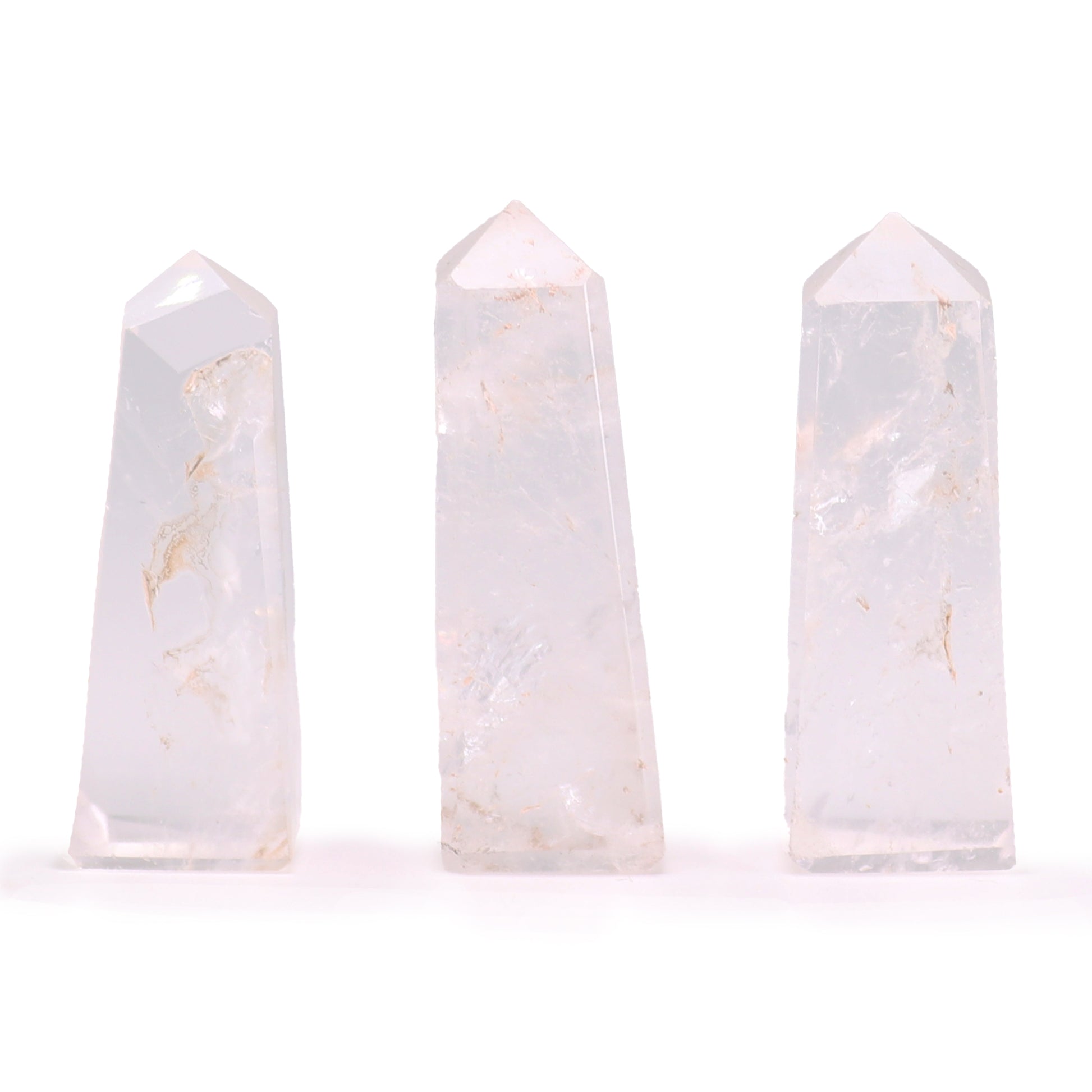 Clear Quartz Obelisk Points | Amplifying & Healing Crystal Towers | Set of 3 - Crystal Nest