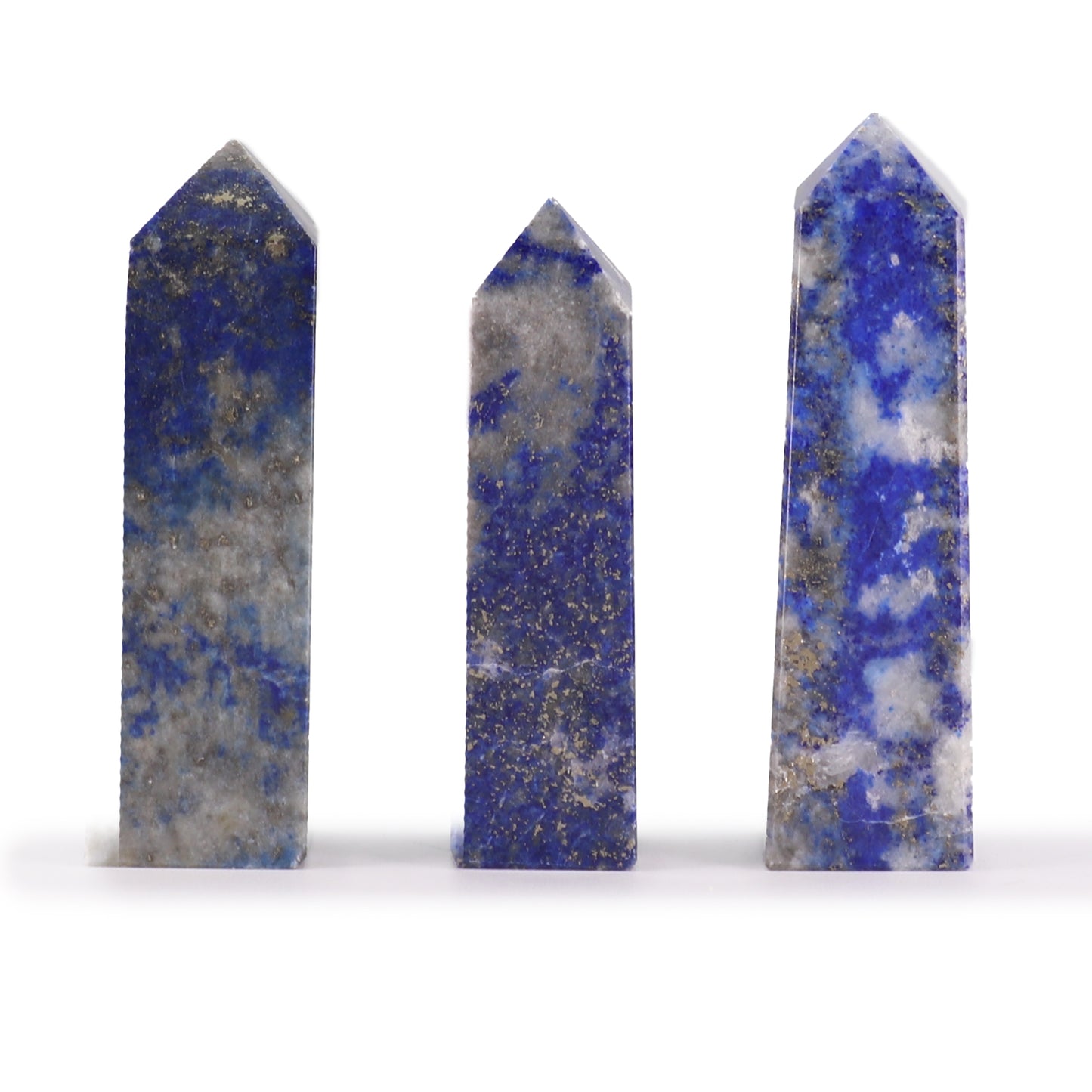 Afghan Lapis Lazuli Obelisk Points | Wisdom & Truth Crystal Towers | Set of 3 - Crystal Nest