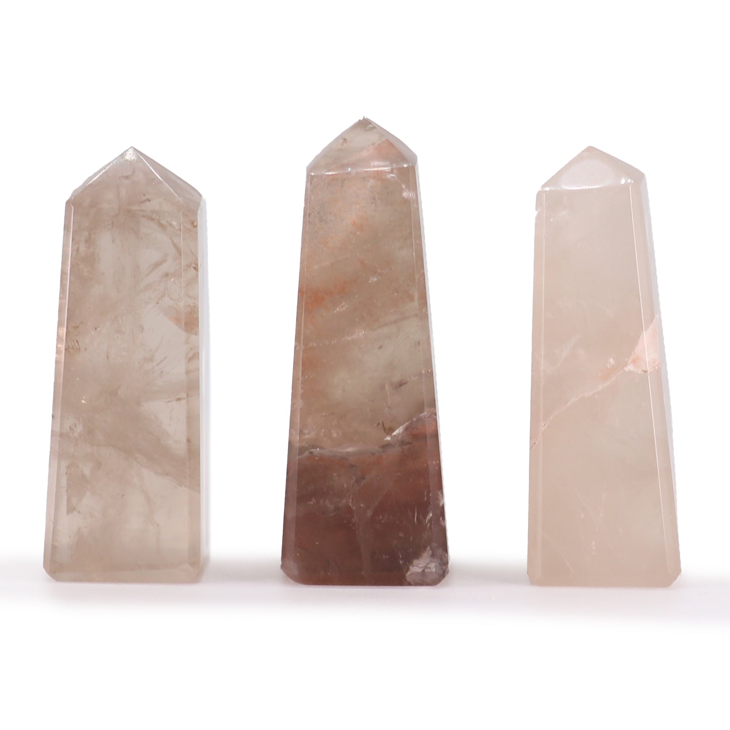 Smokey Quartz Obelisk Points | Grounding Crystal Towers | Set of 3 - Crystal Nest