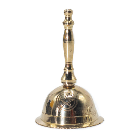 Small Altar Brass Bell – Penta Moon | Solid Brass Ritual Bell