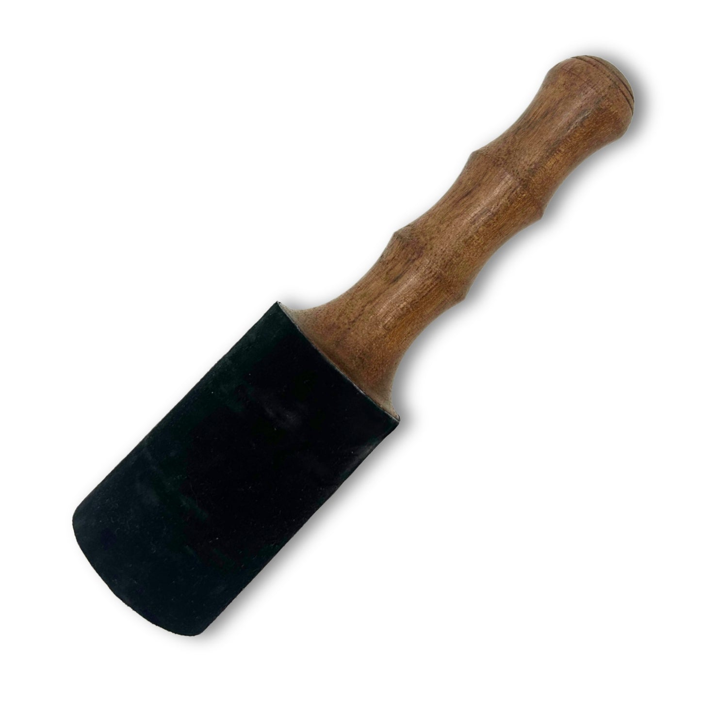 Wood & Suede Singing Bowl Mallet | Double Curved Handle | 18cm - Crystal Nest