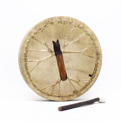 Spirit of the Wolf Shaman Drum | 40cm Tunable Frame Drum - Crystal Nest