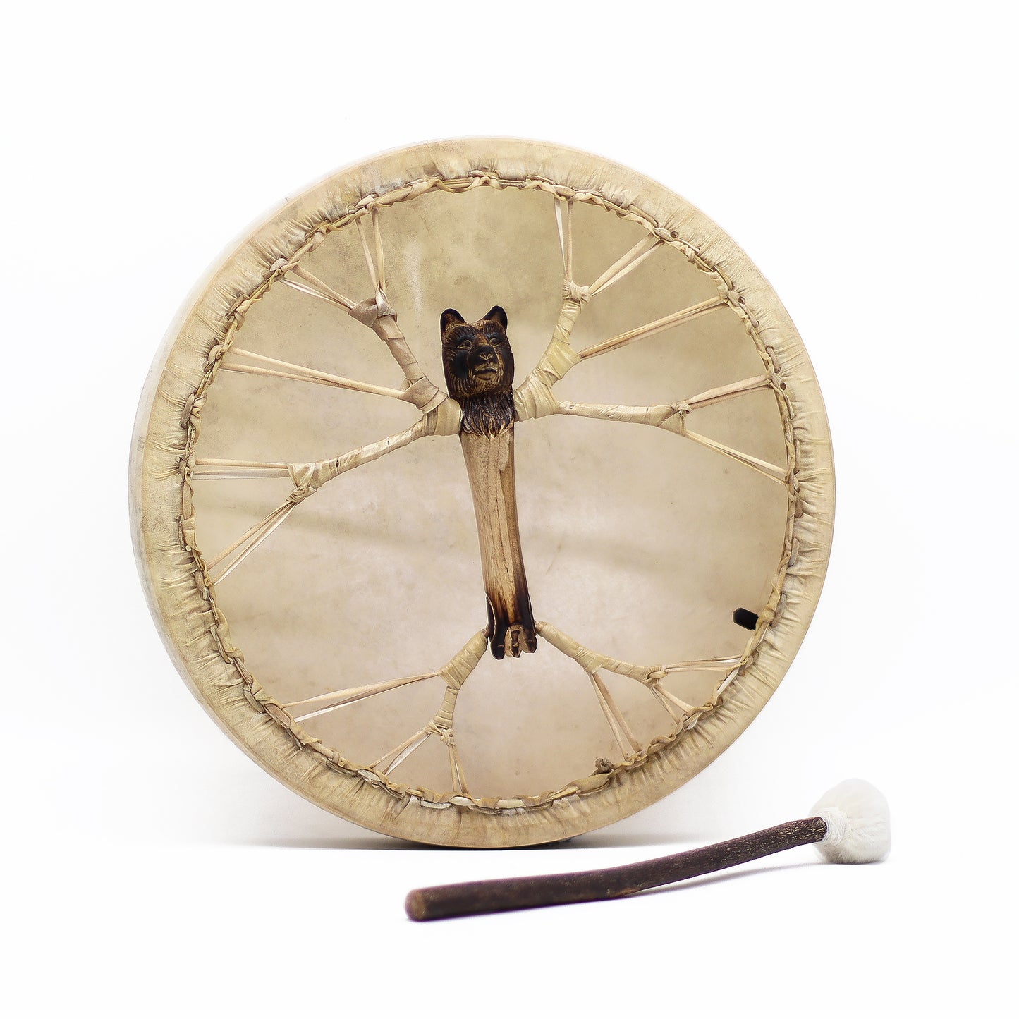 Spirit of the Bear Shaman Drum | 40cm Tunable Frame Drum - Crystal Nest