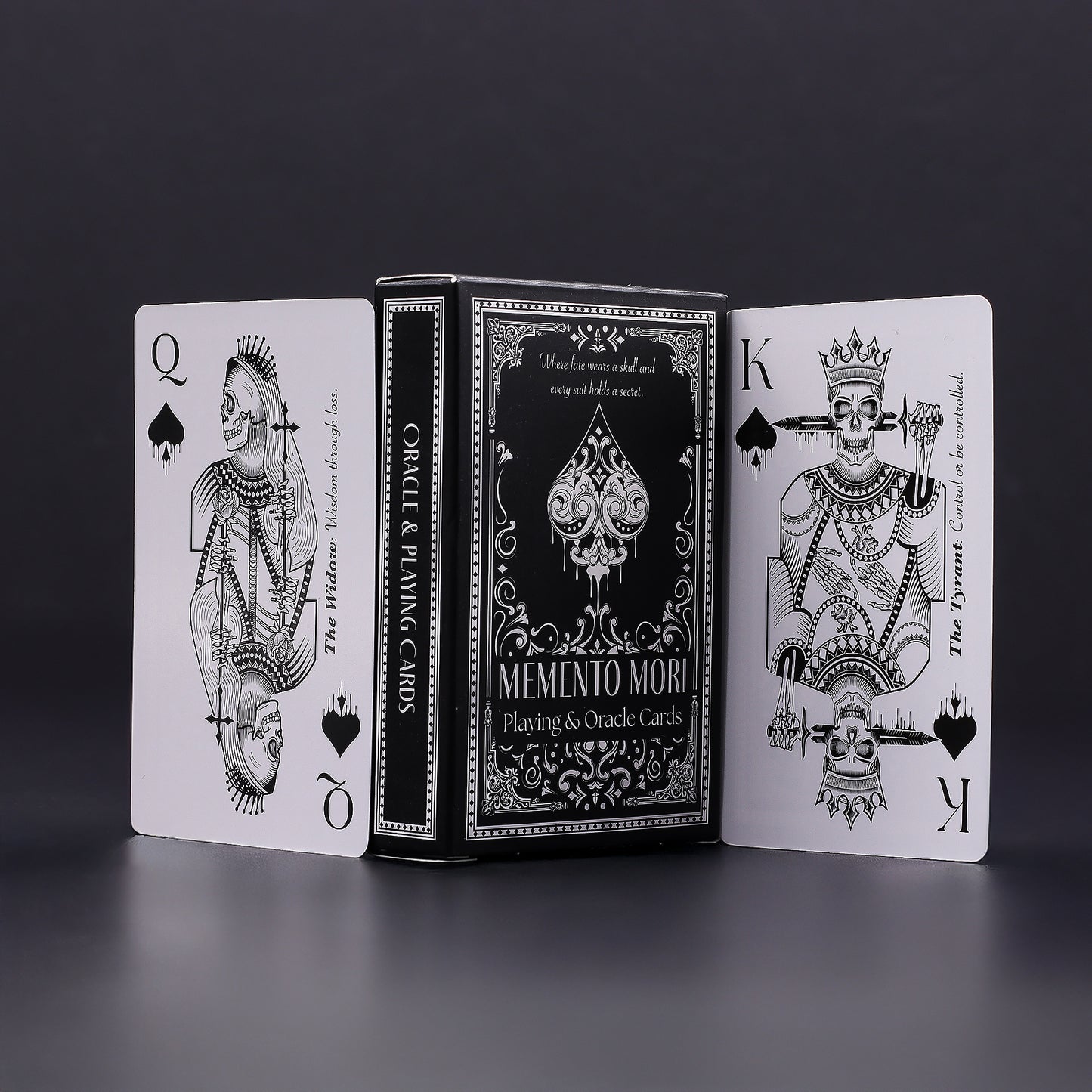 Memento Mori Gothic Playing & Oracle Cards – Skull Divination Deck | 54-Card Set