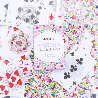 Mandala Playing & Oracle Cards – Kaleidoscope Symmetry Deck | 54-Card Divination & Game Set