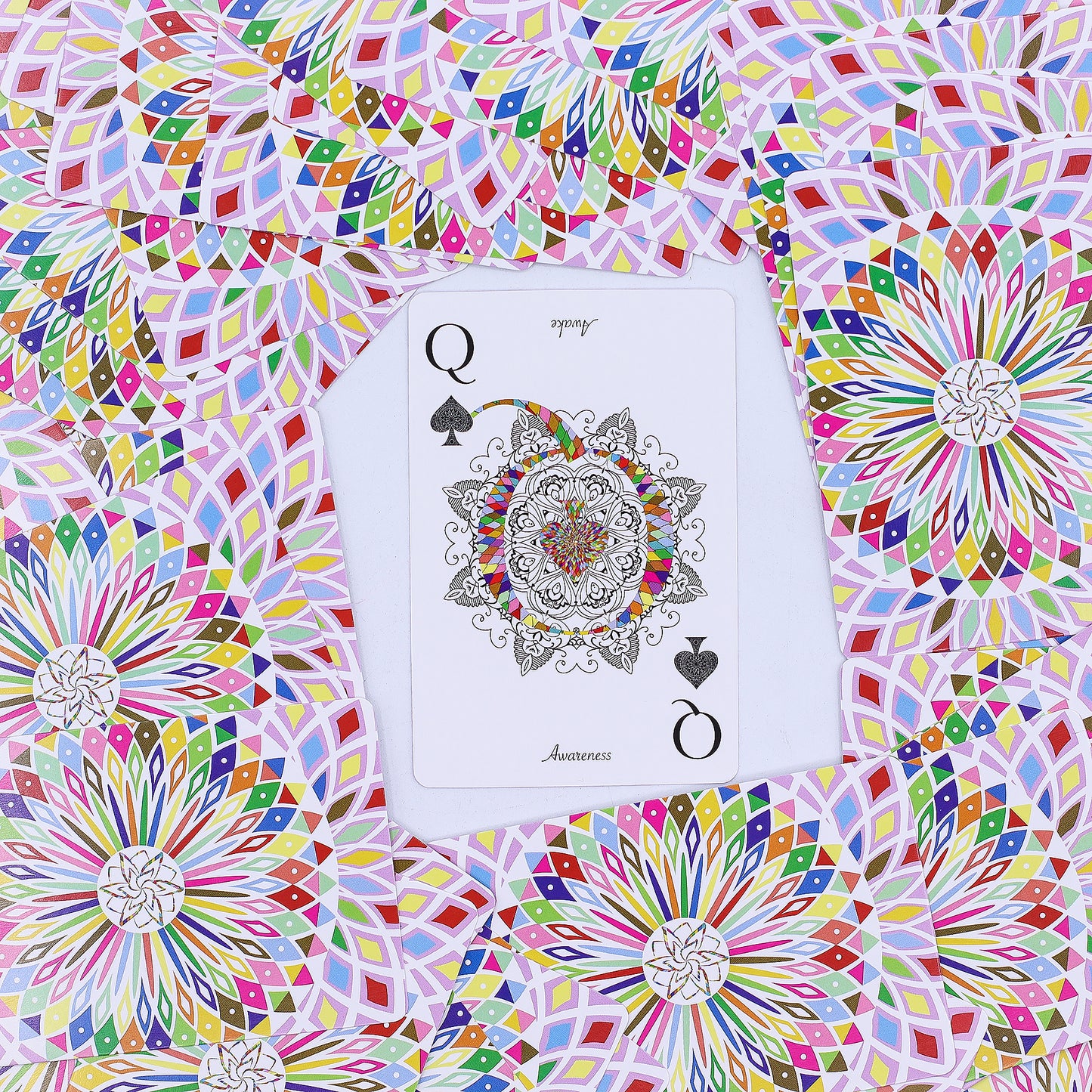 Mandala Playing & Oracle Cards – Kaleidoscope Symmetry Deck | 54-Card Divination & Game Set