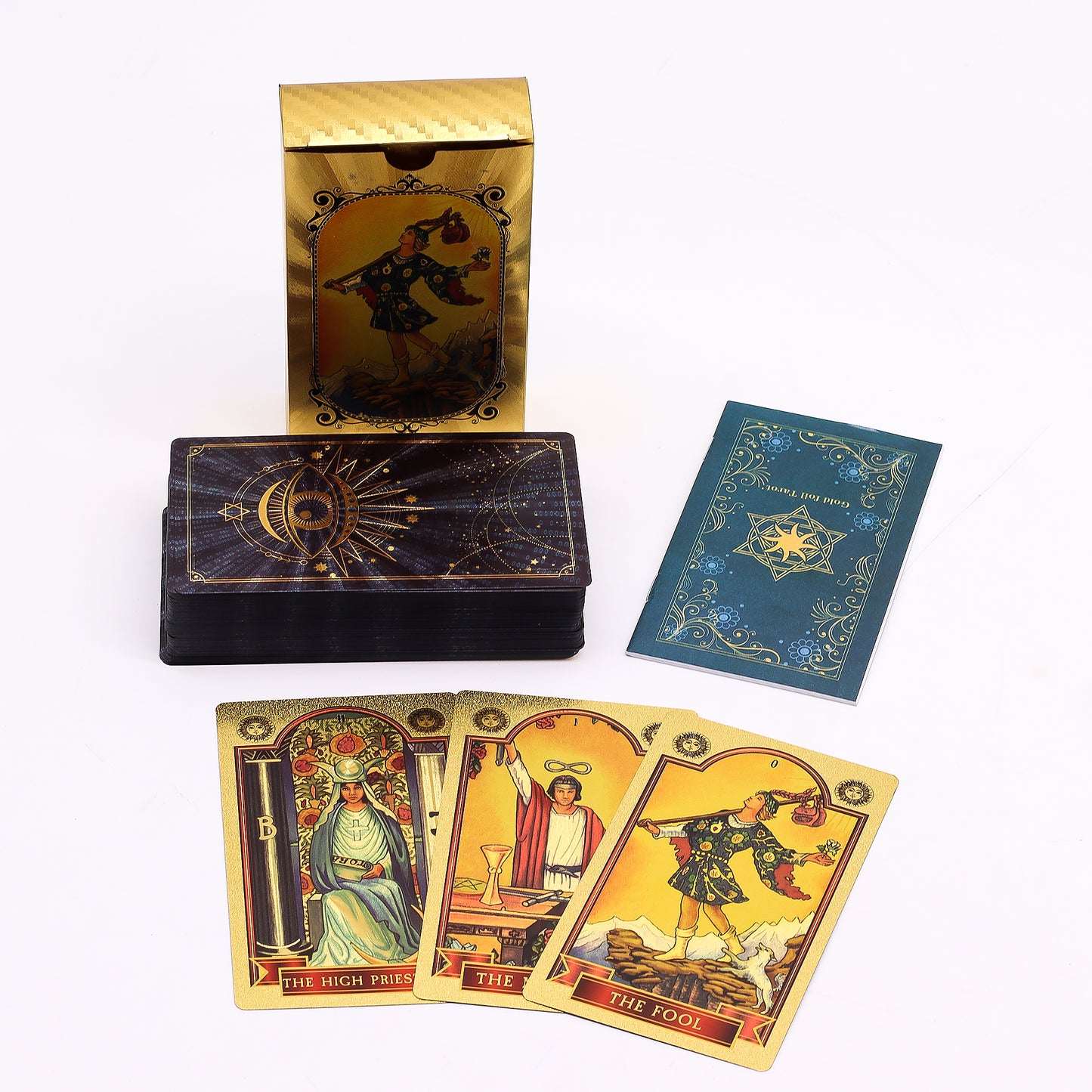 Gold Foil All Seeing Eye Tarot Card Set | Guidebook Included