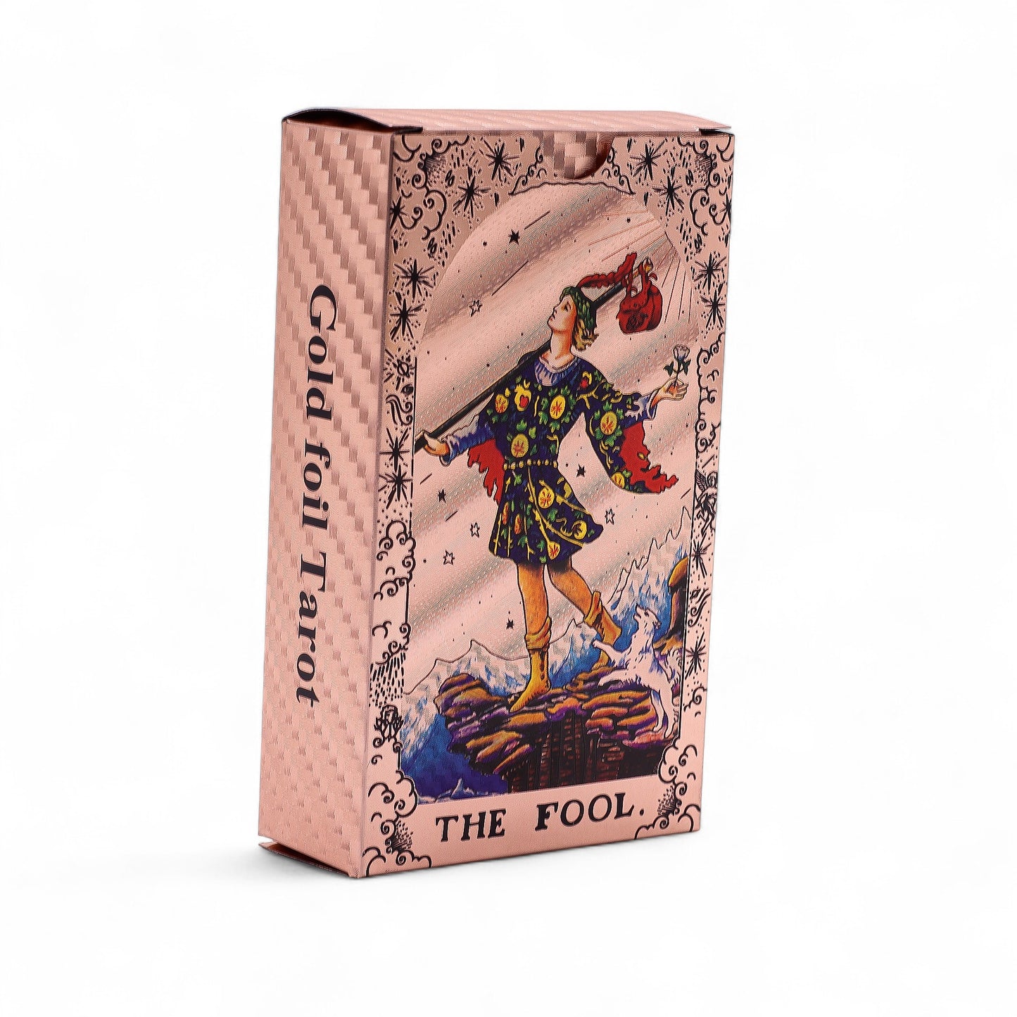 Rose Gold Foil Moon Phase Tarot Card Set | Guidebook Included