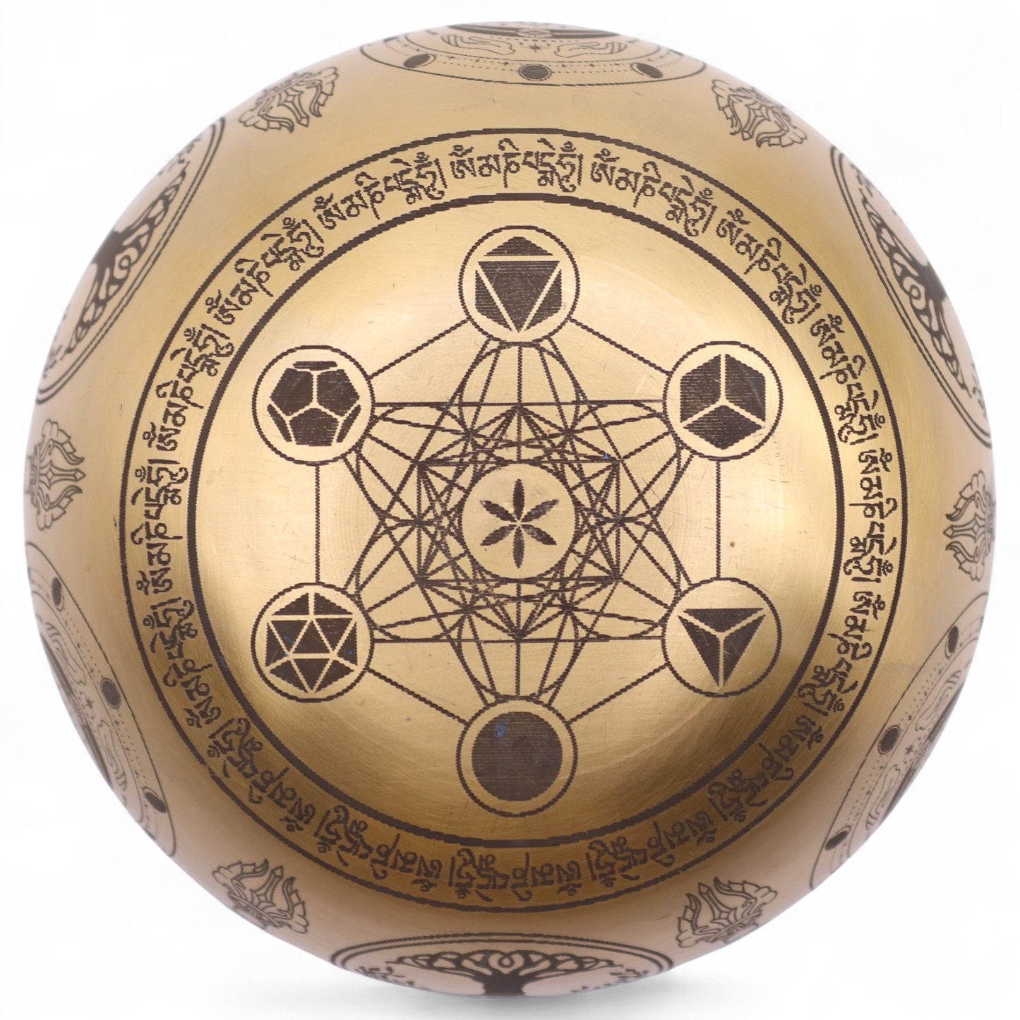 Pure Brass Etched Buddha Singing Bowl Set | Set of 4 - Crystal Nest