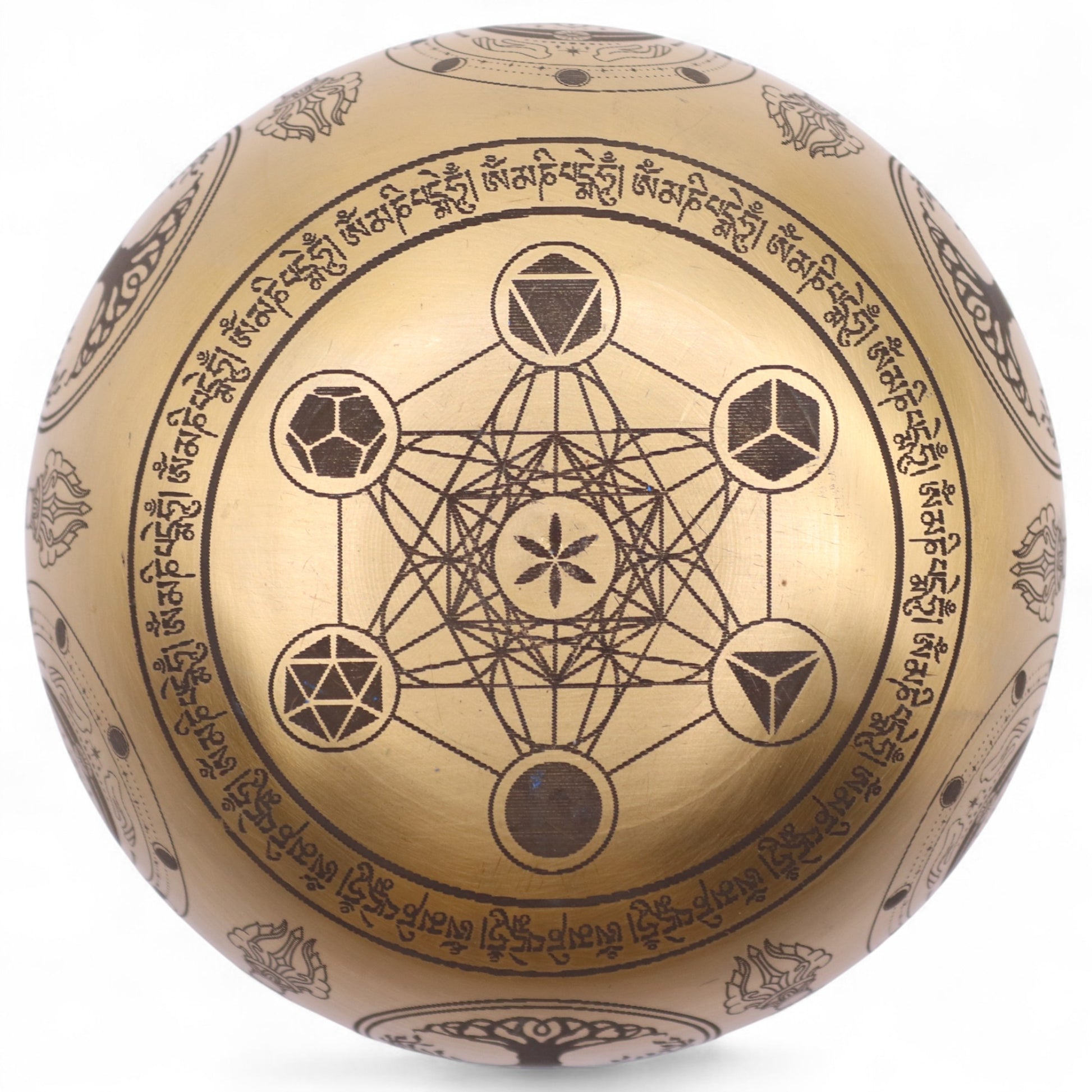 Pure Brass Etched Buddha Singing Bowl Set | Set of 4 - Crystal Nest