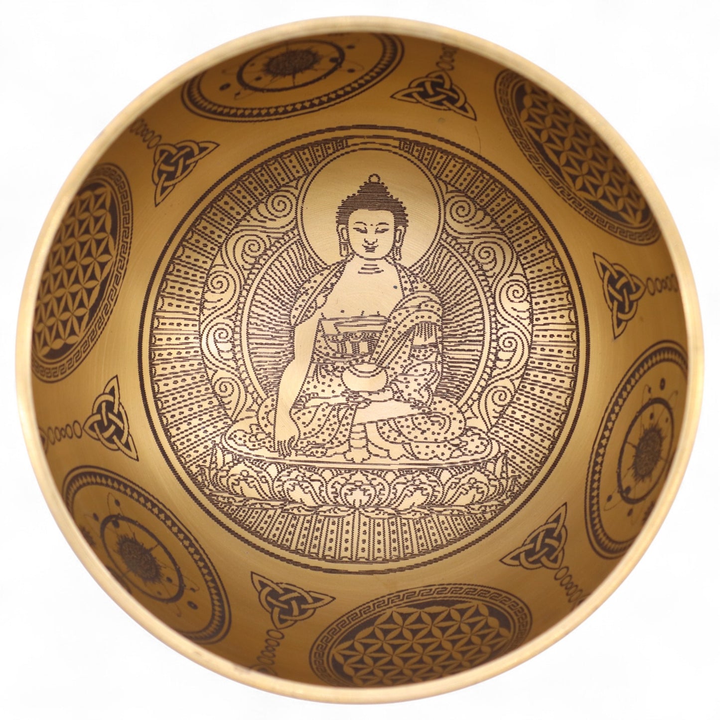Pure Brass Etched Buddha Singing Bowl Set | Set of 4 - Crystal Nest