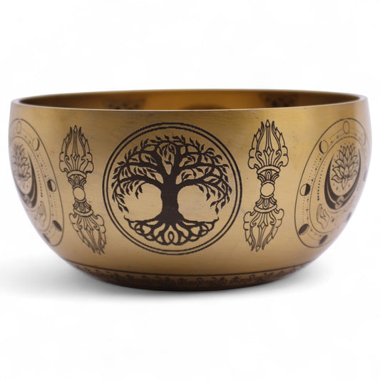 Pure Brass Etched Buddha Singing Bowl | Meditation & Sound Healing Bowl