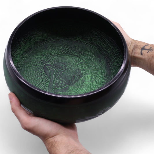 Moss Green Singing Bowl | Extra Loud Sound Healing & Meditation Bowl - Crystal Nest