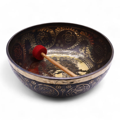 Engraved High Vibrational Standing Singing Bowl | Deep Grounding Sound Healing | 50cm - Crystal Nest
