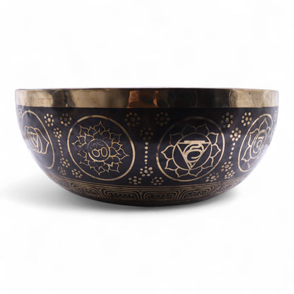 Engraved High Vibrational Standing Singing Bowl | Deep Grounding Sound Healing | 50cm - Crystal Nest