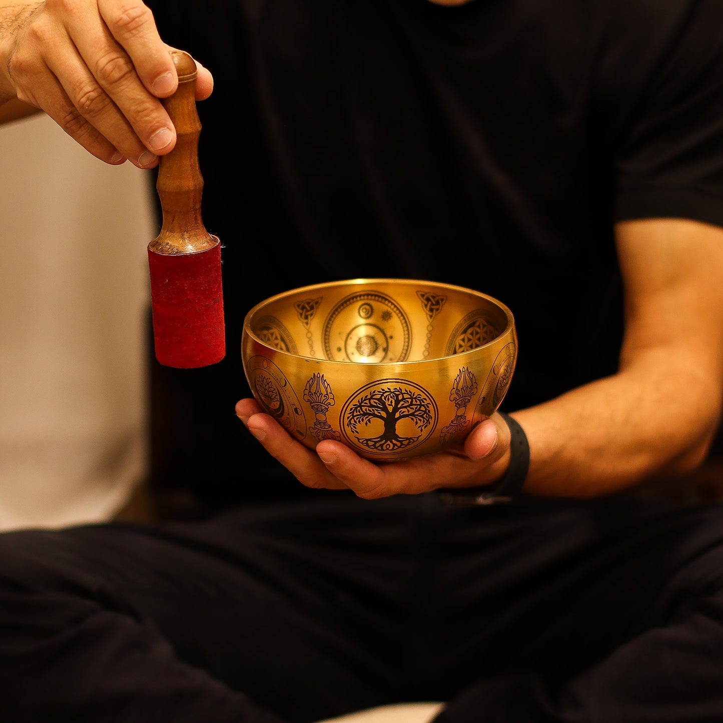 Pure Brass Etched Buddha Singing Bowl Set | Set of 4 - Crystal Nest