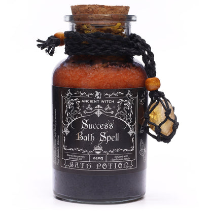 Ancient Witch Bath Spell Potion Gift Set with Crystal Amulet
