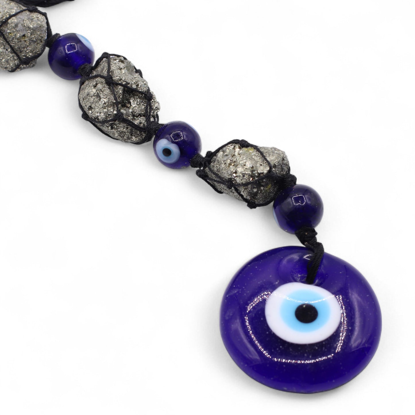 Pyrite & Evil Eye Hanging Charm | Protection & Prosperity - Crystal Nest