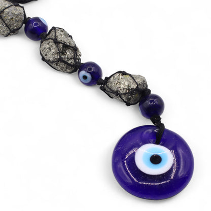 Pyrite & Evil Eye Hanging Charm | Protection & Prosperity - Crystal Nest