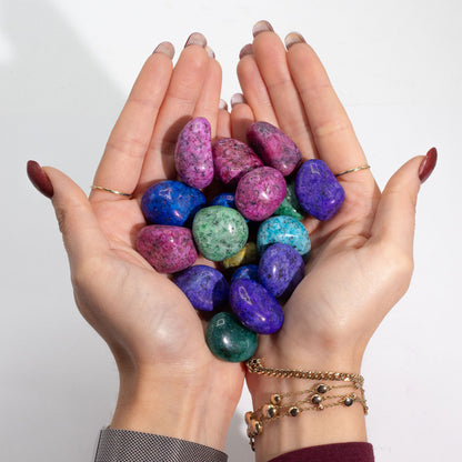 Mixed Dyed Indian Dalmatian Tumblestones