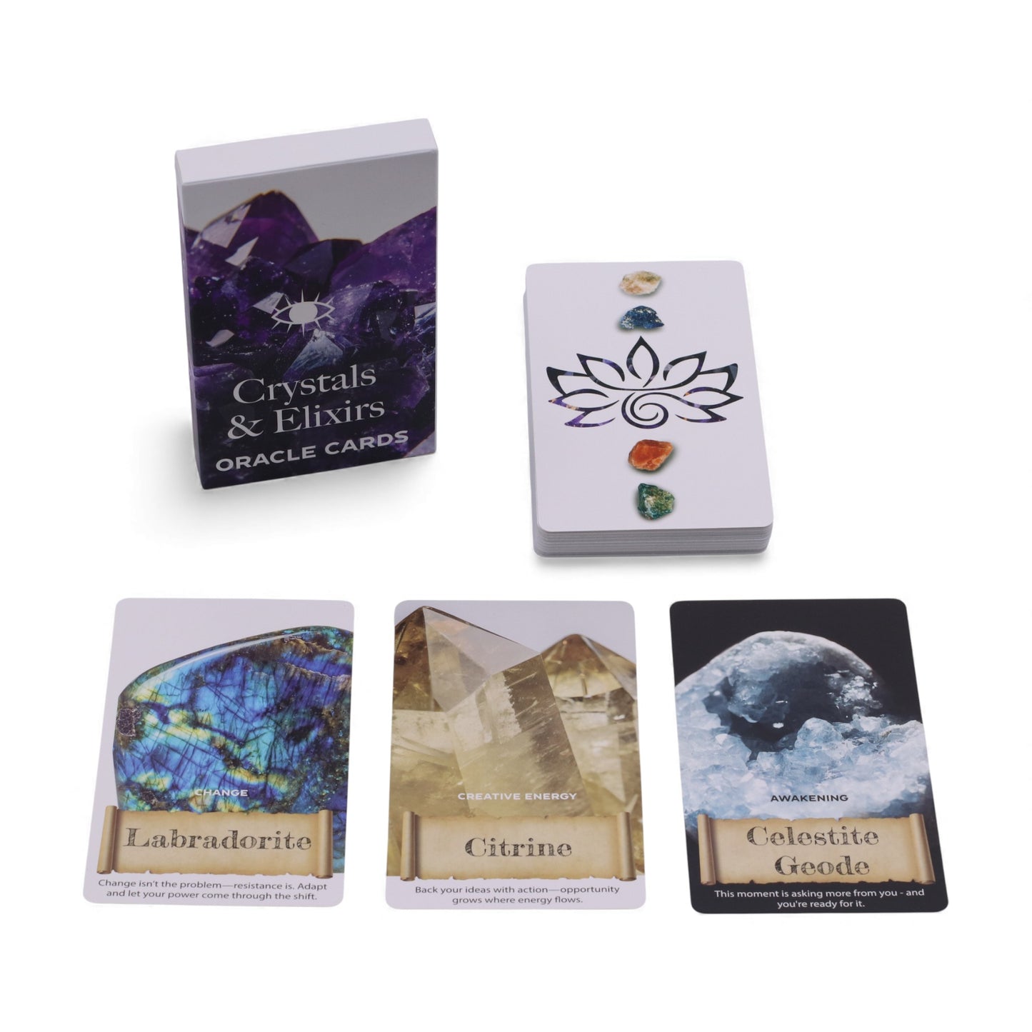 Crystals & Elixirs Oracle Cards | Healing Energy & Gemstone Guidance Deck - Crystal Nest