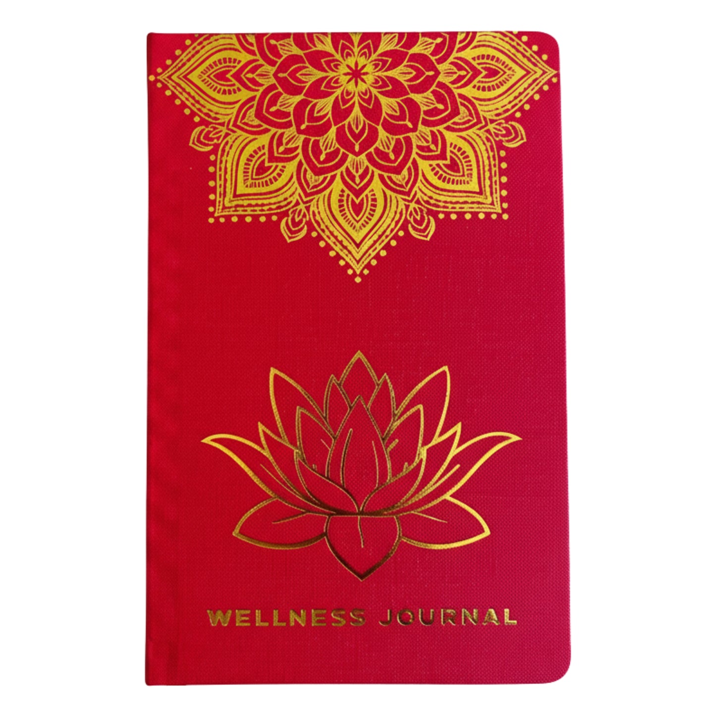 Guided Wellbeing Journal | Red Mandala Edition | Daily Self-Care & Holistic Habit Tracker - Crystal Nest
