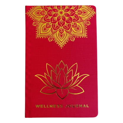Guided Wellbeing Journal | Red Mandala Edition | Daily Self-Care & Holistic Habit Tracker - Crystal Nest