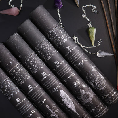 Ancient Witch Love Spell Incense | Oud with Rose Quartz Pendulum & Divination Map