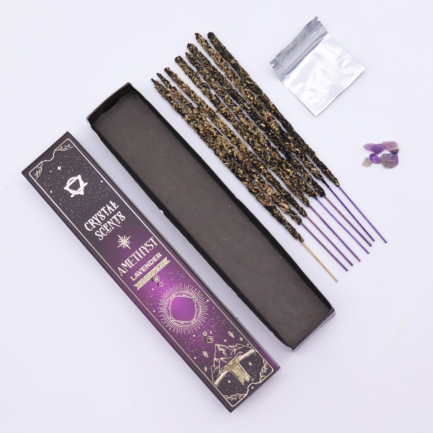 Amethyst Crystal & Lavender Scented Smudge Incense