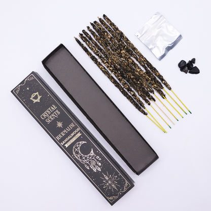 Tourmaline Crystal & Sandalwood Scented Smudge Incense