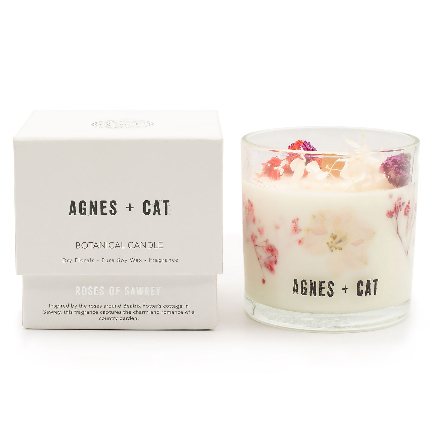 Roses of Sawrey Botanical Soy Candle | Luxury Floral Rose Candle